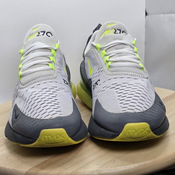 Mens Size 9 -Nike Air Max 270 Platinum Tint Volt White Grey  - CJ0550-001 RARE - Picture 2 of 14